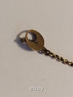 Ancien Porte Prière / Mot Doux Argent Massif Vermeil & Diamant Taille Rose 21,5g