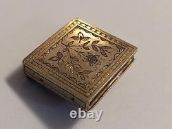 Ancien Porte Prière / Mot Doux Argent Massif Vermeil & Diamant Taille Rose 21,5g