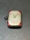 Ancien Pyrogene Box Boite A Alumette Argent Massif Art Nouveau Emailler Trefles