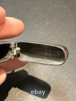 Ancien Pyrogene Box Boite A Alumette Argent Massif Art Nouveau emailler trefles