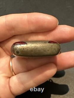 Ancien Pyrogene Box Boite A Alumette Argent Massif Art Nouveau emailler trefles