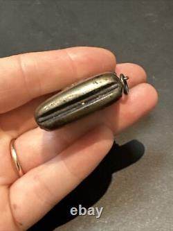 Ancien Pyrogene Box Boite A Alumette Argent Massif Art Nouveau emailler trefles
