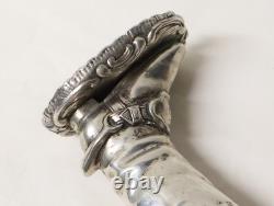 Ancien Pyrogène orfèvrerie en argent anglais en forme de botte sur socle XIX-XXe