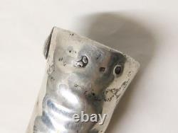Ancien Pyrogène orfèvrerie en argent anglais en forme de botte sur socle XIX-XXe
