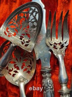 Ancien SERVICE A MIGNARDISES en Argent et Argent fourré déco rocaille et putti