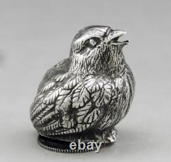 Ancien Salieres Et Poivrieen espagnole forme oiseau en argent massif poids 50G