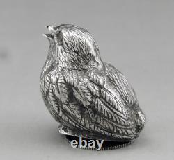 Ancien Salieres Et Poivrieen espagnole forme oiseau en argent massif poids 50G