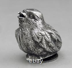 Ancien Salieres Et Poivrieen espagnole forme oiseau en argent massif poids 50G
