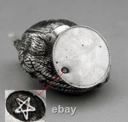 Ancien Salieres Et Poivrieen espagnole forme oiseau en argent massif poids 50G