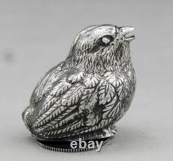 Ancien Salieres Et Poivrieen espagnole forme oiseau en argent massif poids 50G