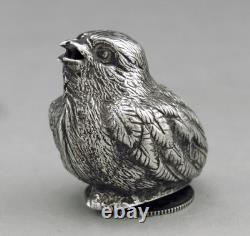 Ancien Salieres Et Poivrieen espagnole forme oiseau en argent massif poids 50G