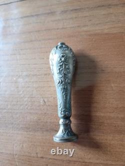 Ancien Sceau en argent massif Poinçon tête de minerve XIXÈME Monogramme AD