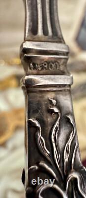Ancien Service Art Nouveau à découpé, Manche en Argent Massif Poinçon 800