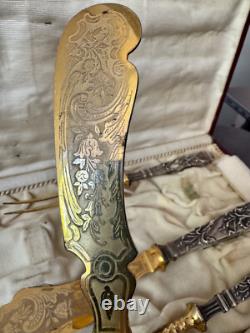 Ancien Service Art Nouveau à découpé, Manche en Argent Massif Poinçon 800