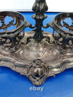 Ancien Serviteur Huile Et Vinaigre En Argent Massif Poinçon Minerve 204 Grammes