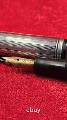 Ancien Stylo Plume Argent Massif Plume Or 18k Fountain Pen Sterling Silver