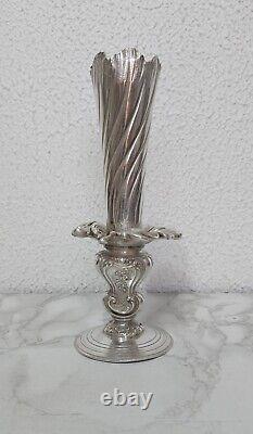 Ancien Vase Soliflore En Argent Massif DR Doutre Roussel Claude 1895