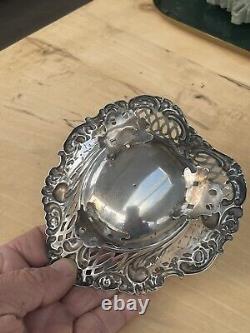 Ancien baguier vide poche en argent massif Anglais