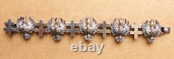 Ancien bracelet ARGENT et OR massif aigle couronne eagle silver croix Lorraine