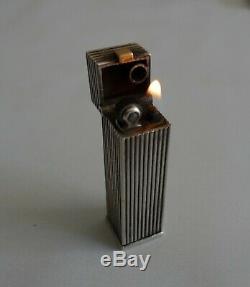 Ancien briquet & Etui cigarette argent massif Art Deco silver petrol lighter box