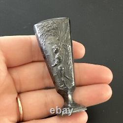 Ancien cachet sceau tampon argent massif Art Nouveau 1930 Signé