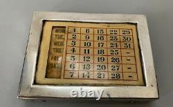 Ancien calendrier argent massif anglais Wilmott manufacturing Co calendar silver