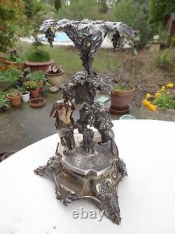 Ancien centre de table en argent Walter John Barnard Angleterre XIX