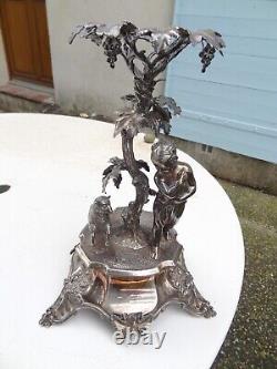 Ancien centre de table en argent Walter John Barnard Angleterre XIX