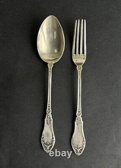 Ancien coffret fourchette cuillère argent massif sterling silver minerve floral