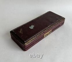 Ancien coffret fourchette cuillère argent massif sterling silver minerve floral