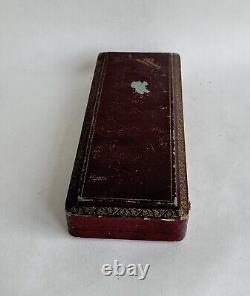 Ancien coffret fourchette cuillère argent massif sterling silver minerve floral