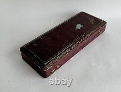 Ancien coffret fourchette cuillère argent massif sterling silver minerve floral