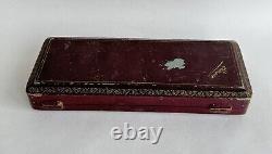 Ancien coffret fourchette cuillère argent massif sterling silver minerve floral
