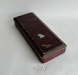 Ancien coffret fourchette cuillère argent massif sterling silver minerve floral