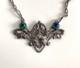 Ancien Collier Art Nouveau Argent Massif Verre Bijoux Charles Horner