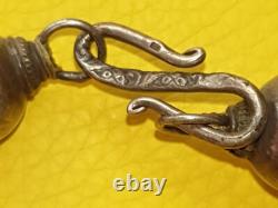Ancien collier boules en argent massif poinçon 925 poids 85grs