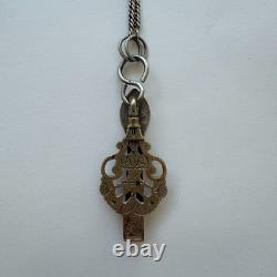 Ancien crochet de châtelaine en argent massif Mx116