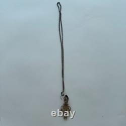 Ancien crochet de châtelaine en argent massif Mx116