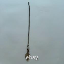 Ancien crochet de châtelaine en argent massif Mx116