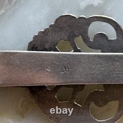 Ancien crochet de châtelaine en argent massif Mx116