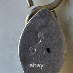 Ancien crochet de châtelaine en argent massif Mx116