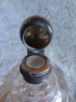 Ancien flacon à parfum en argent massif d'époque victorienne