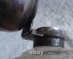 Ancien flacon à parfum en argent massif d'époque victorienne
