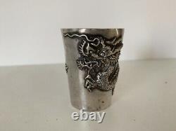 Ancien gobelet en argent massif Chine LUEN WO silver chinese export cup