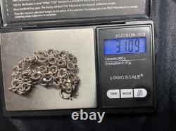 Ancien gros Bracelet en Argent massif et or Breloque XIX eme