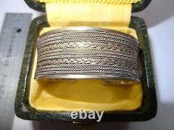 Ancien jonc en argent massif époque art déco tressé grand modèle dans sa boîte