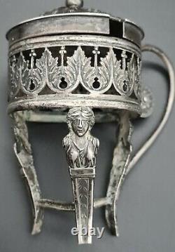 Ancien moutardier en argent décor Empire-Old mustard pot in silver, Empire decor