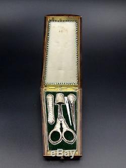 Ancien nécessaire à couture en argent massif Charles X XIXeme Antique sewing set