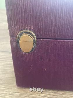 Ancien necessaire de toilette en argent massif minerve et cristal vanity valise