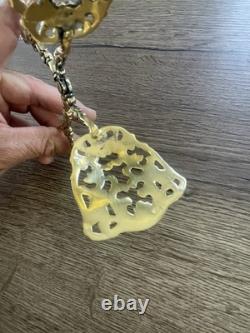 Ancien pince à mignardise toast en argent massif doré vermeil